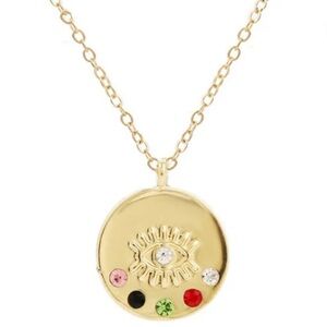 EVIL EYE PENDANT LAYERED NECKLACE, MODEL: COLORFUL DIAMOND